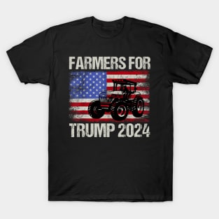 Farmers for Trump 2024 American Election Pro Trump Farmers T-Shirt